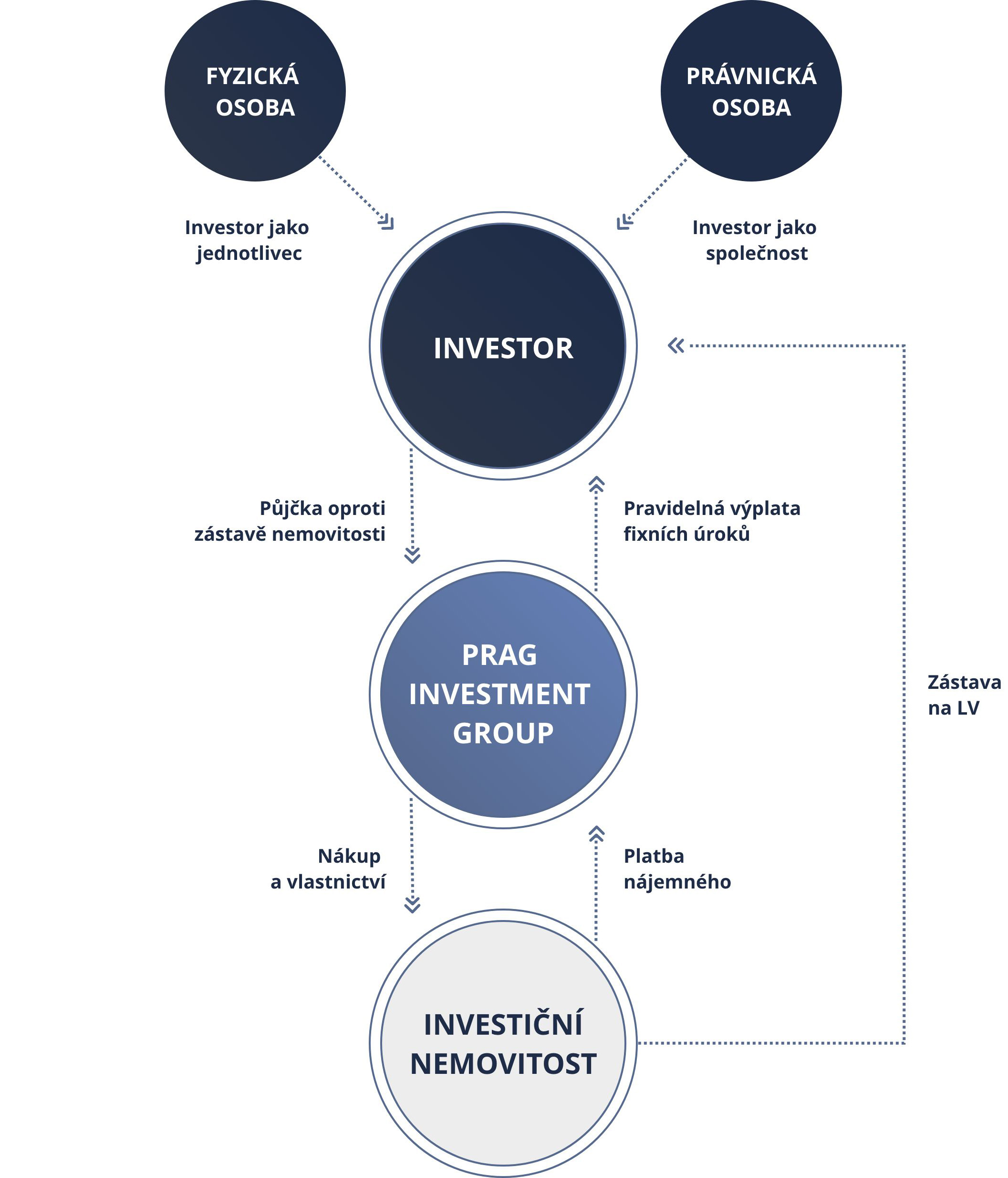 Schéma fungování přímé investice